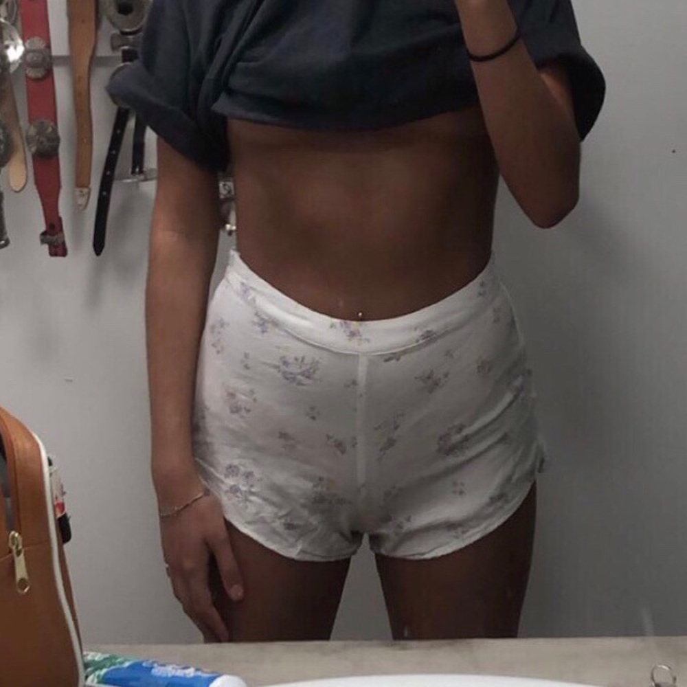 High waisted linen shorts